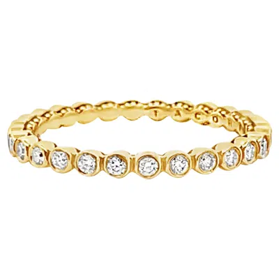 Pre-owned Tacori 200-2ety Sculpted Crescent Eternity 18k Yellow Gold Ring 0.38 Ct Diamonds