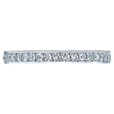 Pre-owned Tacori 2630 18k White Gold Dantela Ring With Diamonds Half Way Around 0.29 Cts