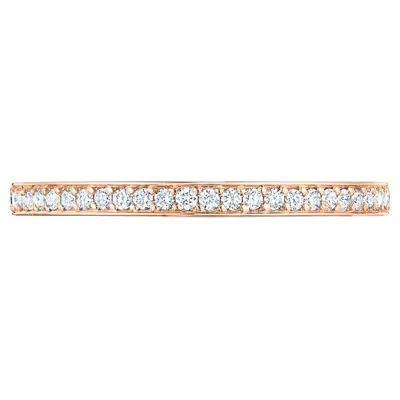 Pre-owned Tacori 2630 Bmd Dantela 18k Rose Gold 0.43 Carat Diamond Eternity Band Ring In Red