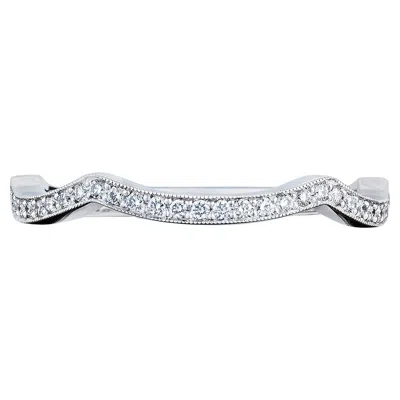 Pre-owned Tacori 2647 Mdb Platinum Wedding Band With Diamonds 0.14 Carats In Multi