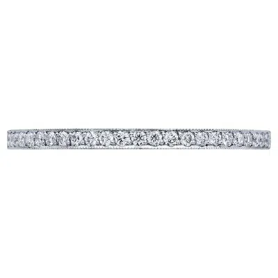 Pre-owned Tacori 41-1.5w 18k White Gold Wedding Band With Diamonds 0.17 Carats