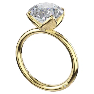 Pre-owned Tacori 445 Rd 10 Fy Sculpted Crescent, Solitaire Setting In 14k Yellow Gold