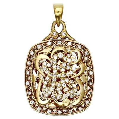 Pre-owned Tacori Authentic  18k Yellow Gold Diamond Letter Initial "a" Pendant
