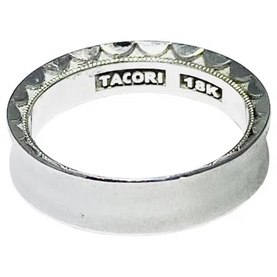 Pre-owned Tacori Concave Satin 6mm 18k White Gold Crescent Mens Man's Wedding Band