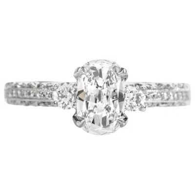 Pre-owned Tacori Cushion Gia Diamond Platinum Engagement Ring In Multi