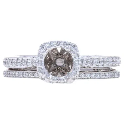 Pre-owned Tacori Dantela Semi-mount Engage Ring Wed Band White Gold 18k Dia.41ctw Fits 6mm