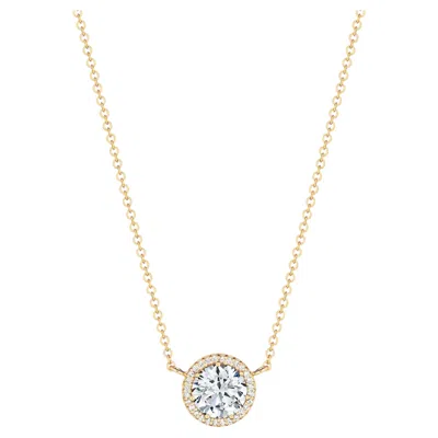 Pre-owned Tacori Fp670 Yellow Gold Pendant Necklace Setting 6.5 Millimeter Round Stone