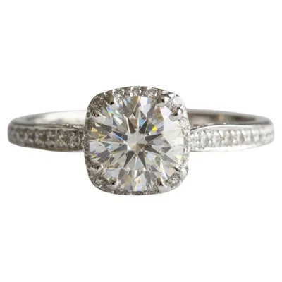 Pre-owned Tacori Gia Certified 0.94 Carat  Dantela Halo Diamond Engagement Ring In Platinum In Multi