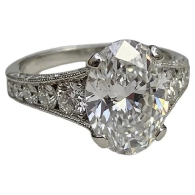 Pre-owned Tacori Gia Certified 3 Carat Oval Diamond Engagement Ring By  In Multiple