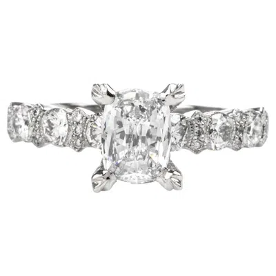 Pre-owned Tacori Gia Cushion D-si2 1.80 Carats Diamond Platinum Engagement Ring In Multi