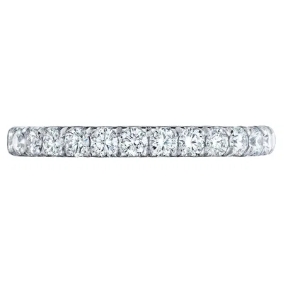 Pre-owned Tacori Ht2545 2.5mm Band 1/2 Way Diamonds 0.65 Ct Petite Crescent Platinum Ring In Multi