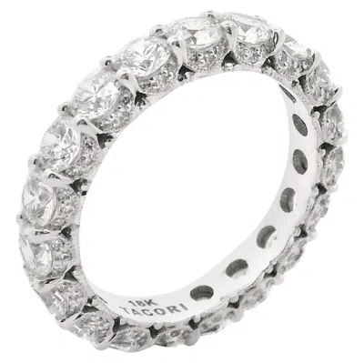 Pre-owned Tacori Ht2632 18k White Gold Eternity Ring With 3.20 Carat Round Diamonds G/vs