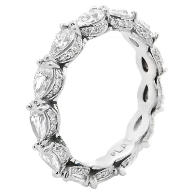 Pre-owned Tacori Ht2642 Platinum Pear Shaped 2.22 Carat Diamond Eternity Band Ring In Multi