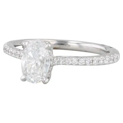 Pre-owned Tacori New  1.30ctw Oval Diamond Engagement Ring 18k White Gold Size 6.5 Gia Egl
