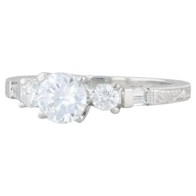 Pre-owned Tacori New  3 Stone Engagement Ring Platinum Size 6.5 Semi Mount Heart 10936 In Multi