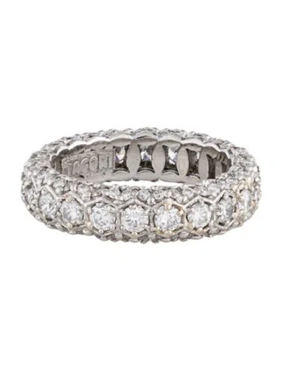 Pre-owned Tacori Platinum 2.08ctw Diamond Three Row Eternity Band In Multi