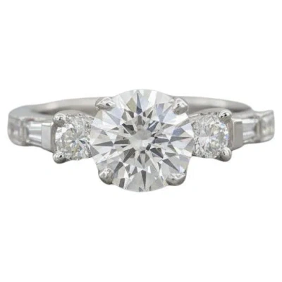 Pre-owned Tacori Platinum & 18k Yellow Gold Round Semi-mount Three-stone Engagement Ring