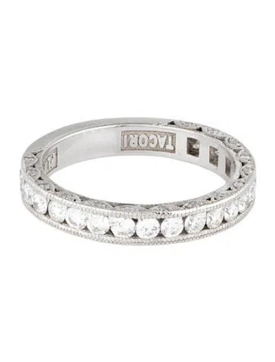 Pre-owned Tacori Platinum Diamond Petite Crescent Royalt Band In Multicolor