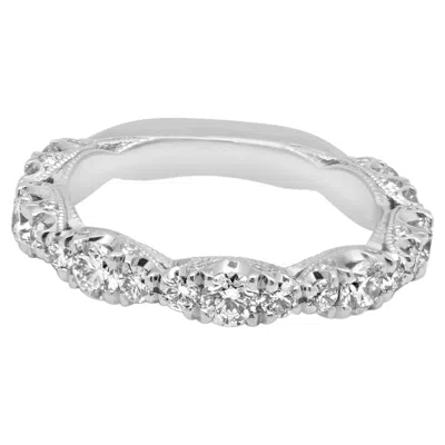 Pre-owned Tacori Platinum Round Diamond Classic Crescent Royalt Band In Multiple