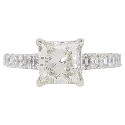 Pre-owned Tacori Princess Cut Diamond Clean Crescent Engagement Ring In Multi