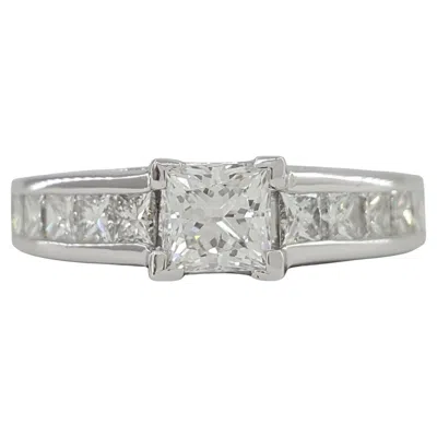 Pre-owned Tacori Princess Cut Diamond Engagement Ring 18 Carat White Gold