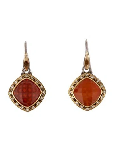Pre-owned Tacori Quartz & Diamond Drop Earrings In Multicolor