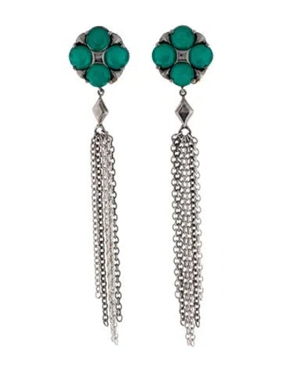 Pre-owned Tacori Quartz & Dyed Chalcedony Doublet City Lights Drop Earrings In Multi