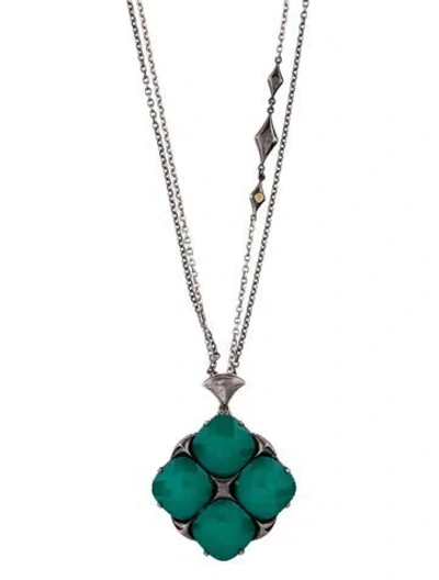 Pre-owned Tacori Quartz & Dyed Chalcedony Doublet City Lights Pendant Necklace, 37.5" In Multi