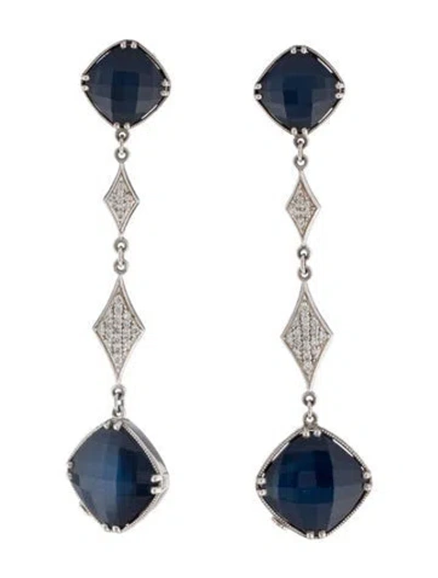 Pre-owned Tacori Quartz Doublet And Diamond Drop Earrings In Multi
