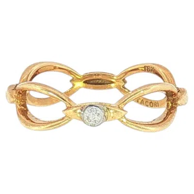 Pre-owned Tacori Simply  18k Yellow Gold Open Marquise Eternity Band — Size 7