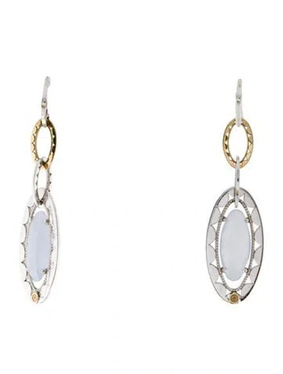 Pre-owned Tacori Two-tone Chalcedony Drop Earrings In Multi