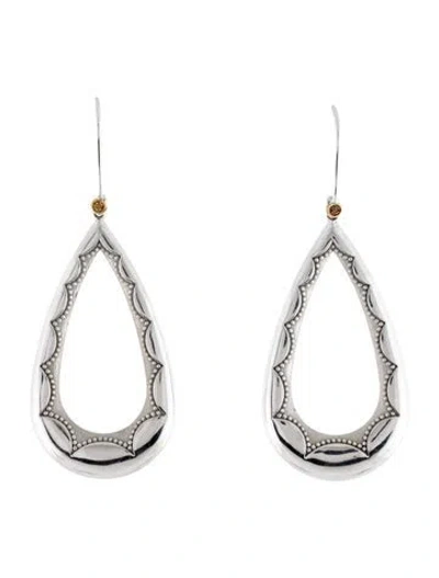 Pre-owned Tacori Two-tone Pear Shaped Crescent Drop Earrings In Multi