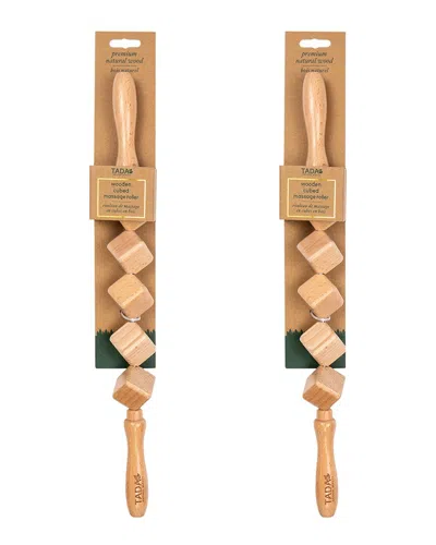 Tada Natural Beauty Unisex Wooden Cubed Massager Roller 2 Pack