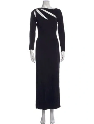 Pre-owned Tadashi Asymmetrical Long Dress In Black
