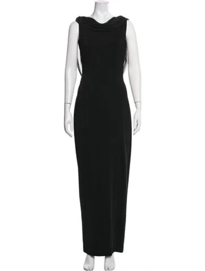 Pre-owned Tadashi Cowl Neck Long Dress In Black