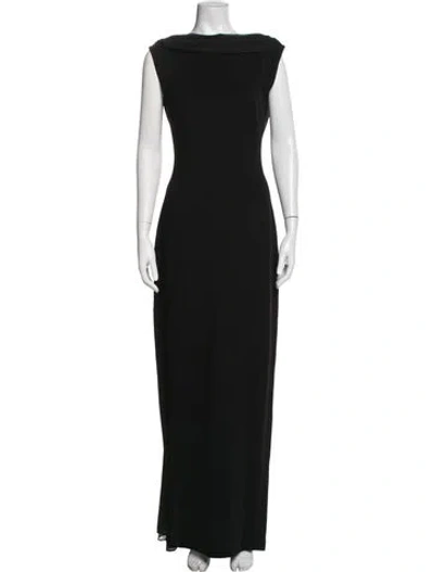 Pre-owned Tadashi Cowl Neck Long Dress In Black