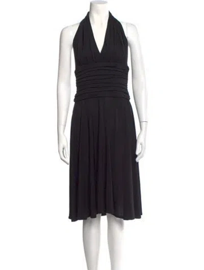Pre-owned Tadashi Halterneck Knee-length Dress In Black