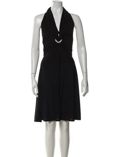 Pre-owned Tadashi Halterneck Mini Dress In Black