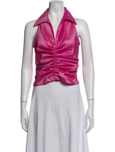 Pre-owned Tadashi Halterneck Sleeveless Top In Pink