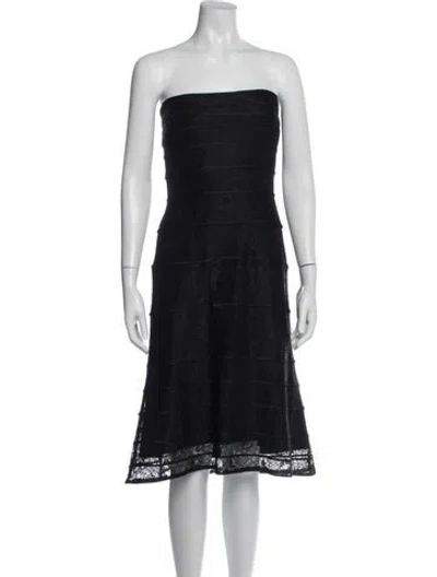 Pre-owned Tadashi Lace Pattern Midi Length Dress In Blue