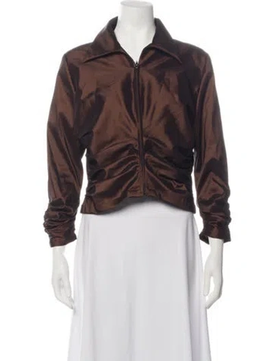 Pre-owned Tadashi Long Sleeve Top In Brown