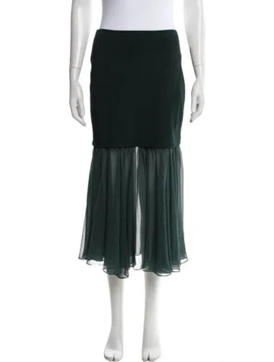 Pre-owned Tadashi Midi Length Skirt In Green