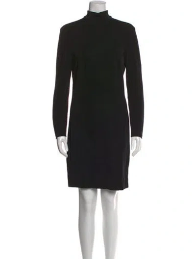 Pre-owned Tadashi Mock Neck Knee-length Dress In Black