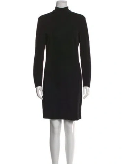 Pre-owned Tadashi Mock Neck Knee-length Dress In Black
