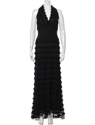 Pre-owned Tadashi Nylon Long Dress In Black