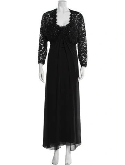 Pre-owned Tadashi Nylon Sequin Embellishments Dress Set In Black