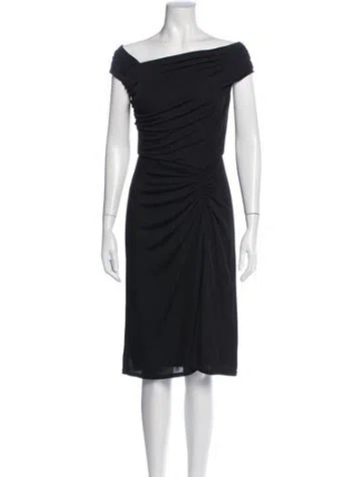 Pre-owned Tadashi Off-the-shoulder Knee-length Dress In Black