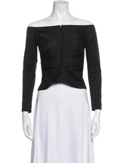 Pre-owned Tadashi Off-the-shoulder Long Sleeve Top In Black