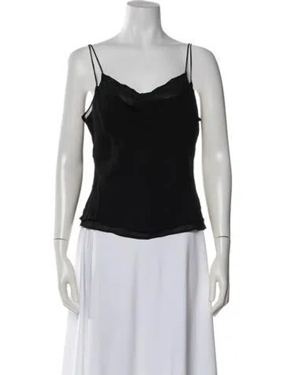 Pre-owned Tadashi Scoop Neck Sleeveless Top In Black