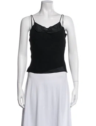 Pre-owned Tadashi Scoop Neck Sleeveless Top In Black/white